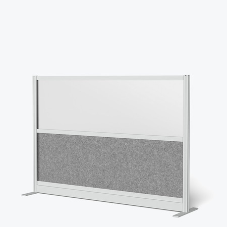 Luxor Expanse Modular Wall Room Divider System - Silver Frame - 70" x 48" Wide Panel Starter Wall MW-7048-FWCGWG